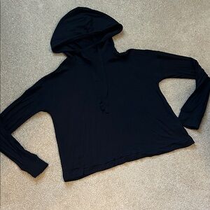 Black Hooded Women's Top